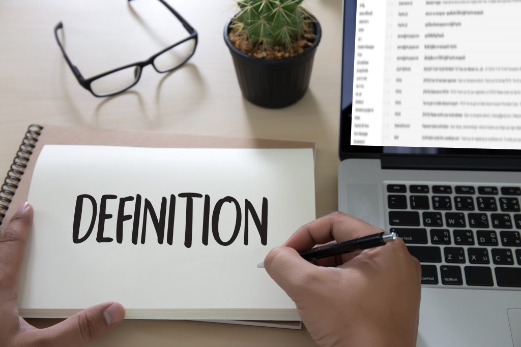 DEFINITION word, business concept for glossary page