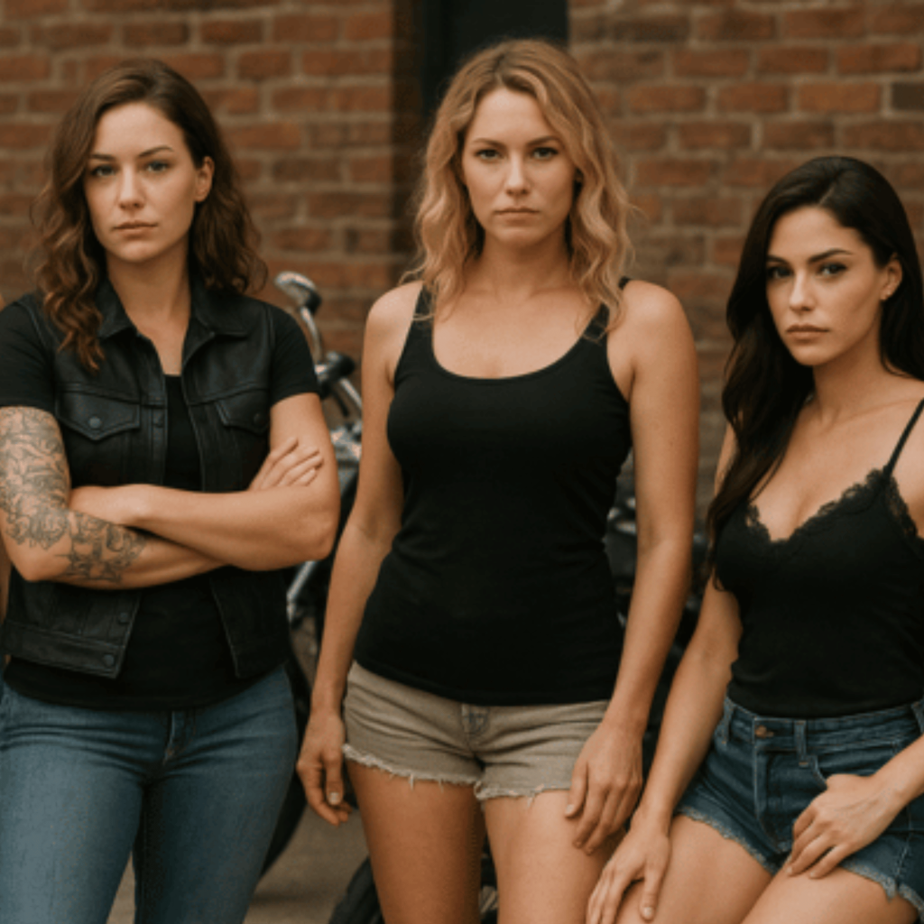 AI-produced image of three club girls by role for the Invitation is everything by Strengthening the set